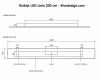 Kinkiet LED Linia 200 cm rysunek techniczny