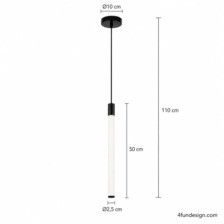 Lampa wisząca LED Tuba Flex 50 cm do jadalni wymiary
