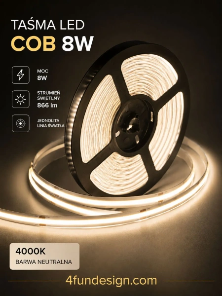 Taśma LED COB neutralna 4000K