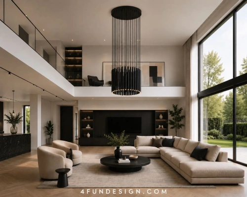 Lampa wisząca Prestige black multi w salonie