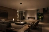Lampa LED Ring silicone w nowoczesnym salonie.
