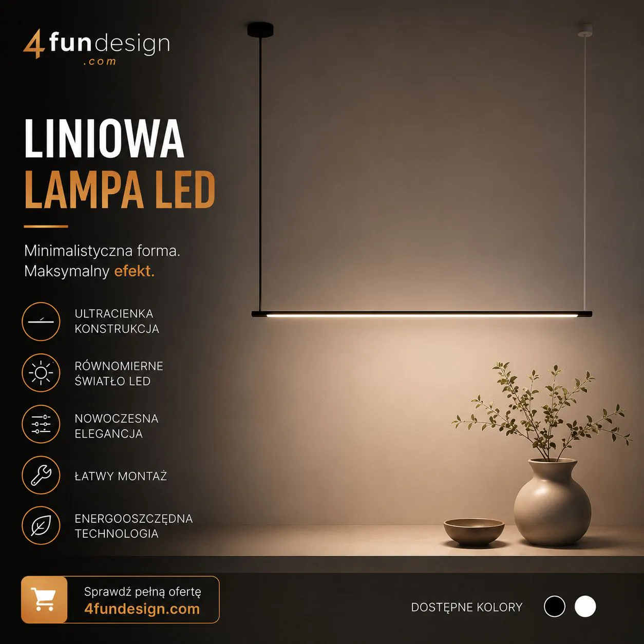 Liniowa lampa LED - 4FunDesign.com