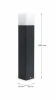 Lampa ogrodowa Cube 50 cm. Zdjęcie lampy z wymiarami.