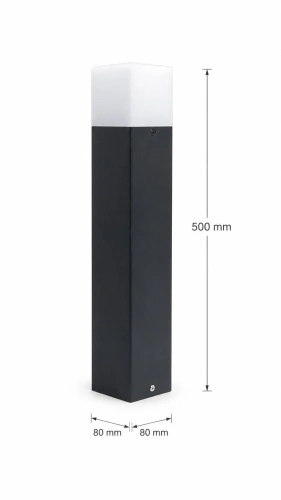 Lampa ogrodowa Cube 50 cm. Zdjęcie lampy z wymiarami.