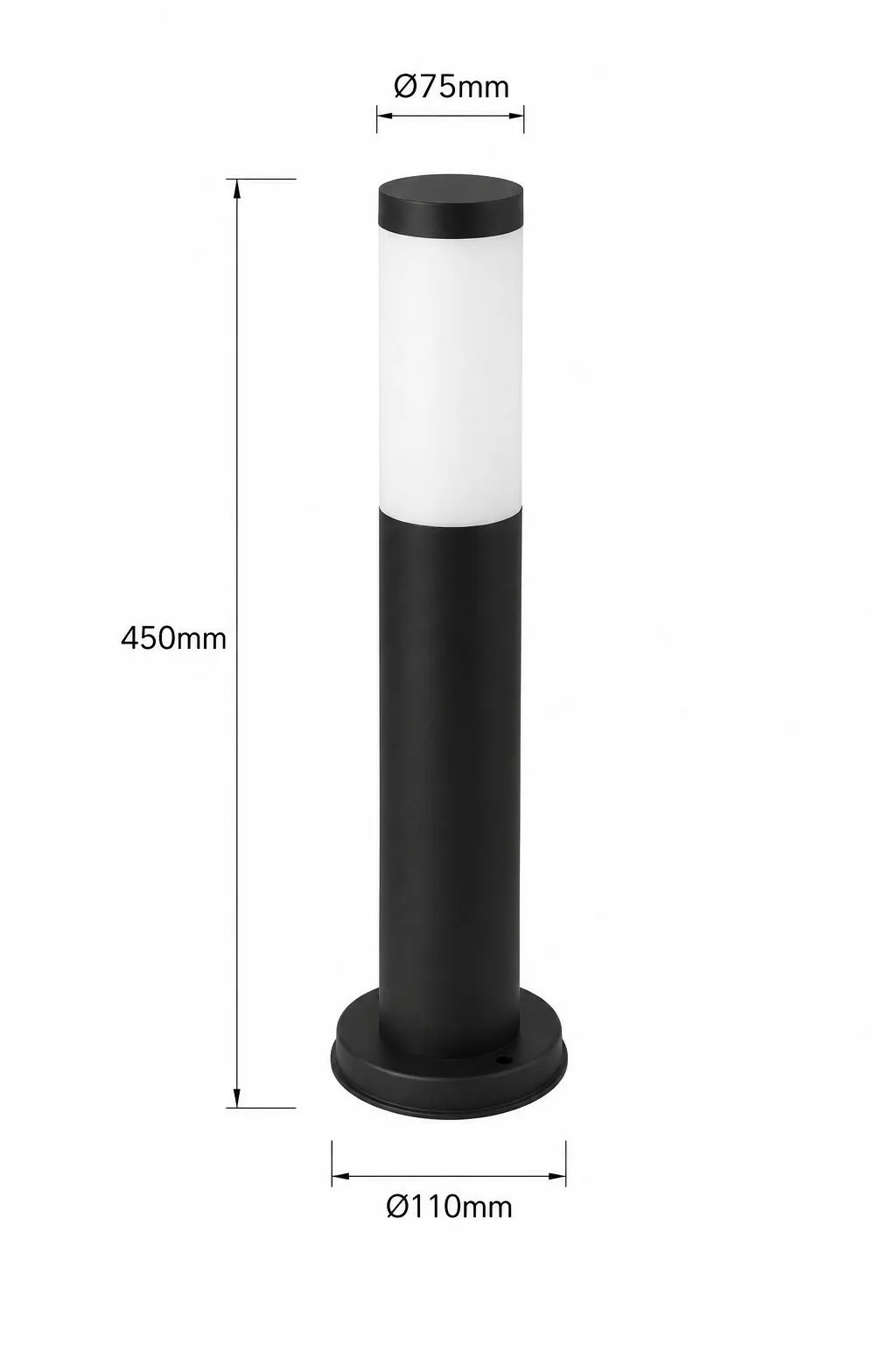 Lampa ogrodowa stojąca czarna 45cm zdjęcie produktu