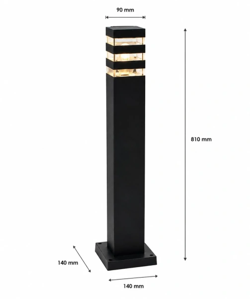 Lampa ogrodowa Teksas - zdjęcie produktu z wymiarami