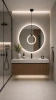 Lampa wisząca LED Orbit w łazience przed lustrem