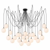 Lampa wisząca Pająk 24 z szklanymi kloszami