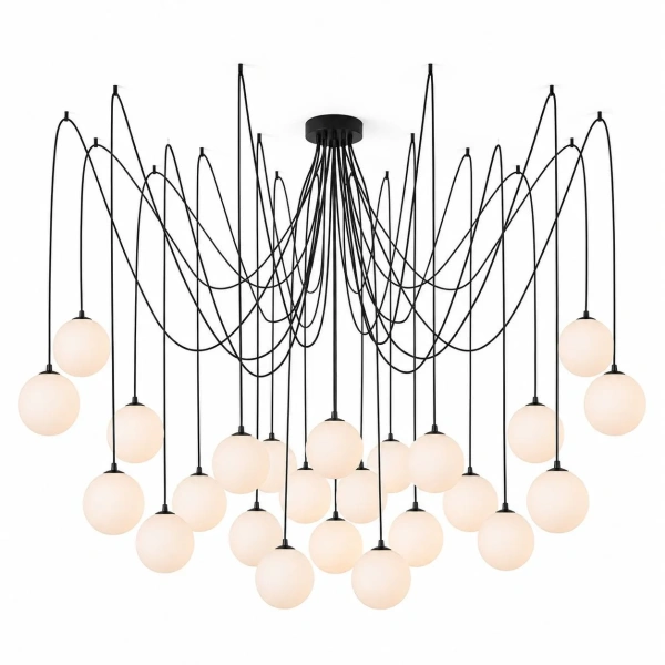 Lampa wisząca Pająk 24 z szklanymi kloszami