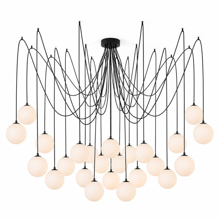 Lampa wisząca Pająk 24 z szklanymi kloszami