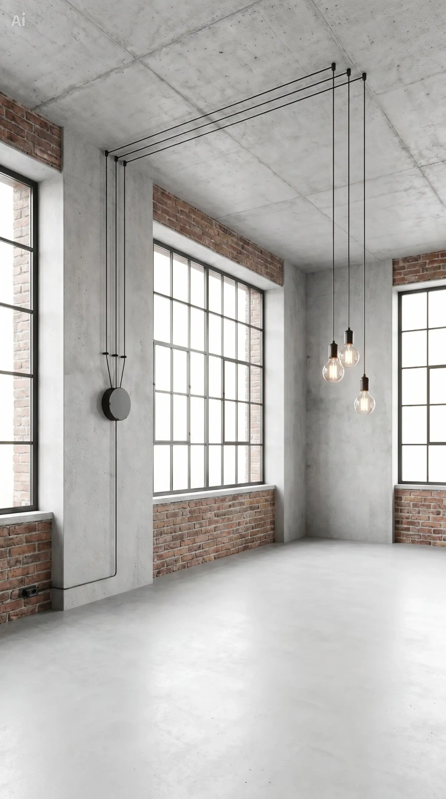 Lampa wisząca Cable black w lofcie