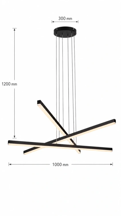 Lampa LED Trio z wymiarami