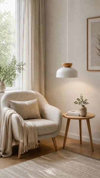Biała lampa wisząca Marion