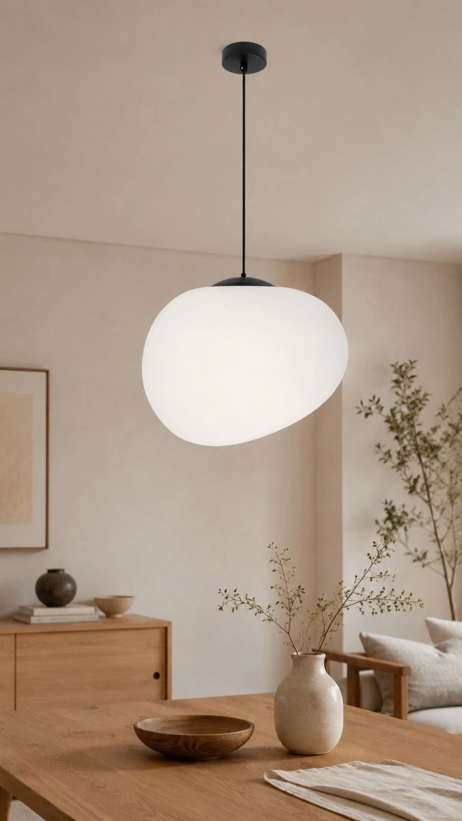 Lampa wisząca Stones 30 w stylu japandi