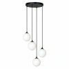 Lampa wisząca z czterema szkalanymi kulami