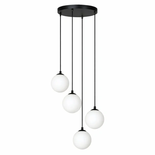 Lampa wisząca z czterema szkalanymi kulami