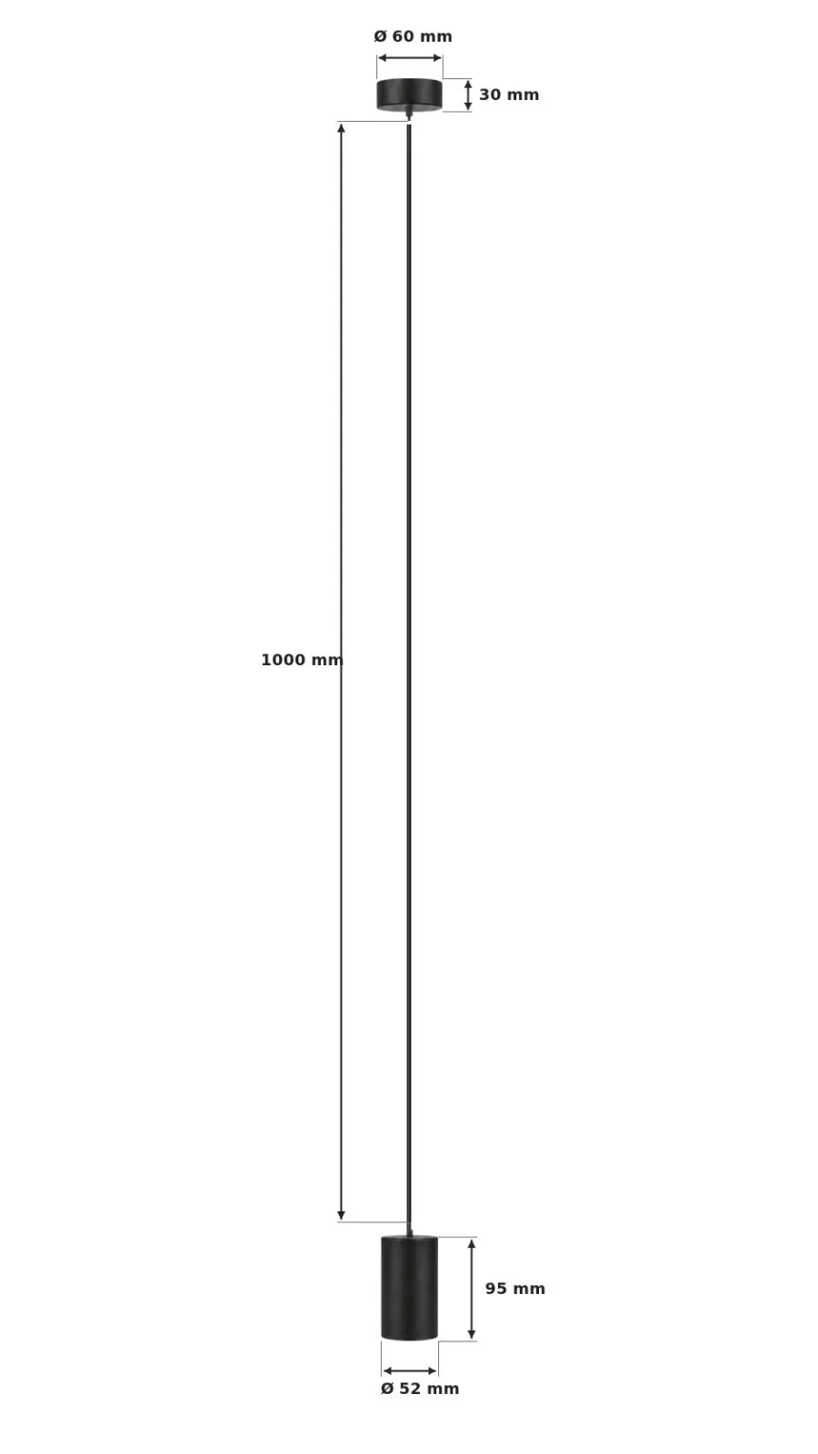Lampka wisząca LED Minimal wymiary