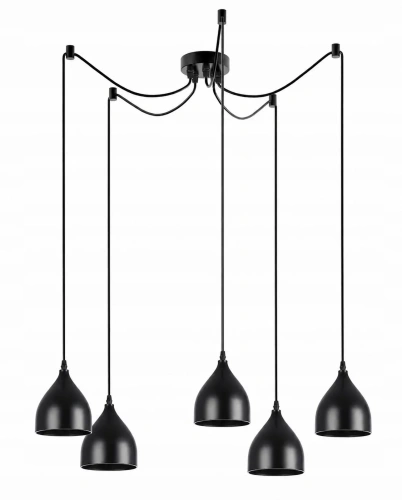 Lampa Pająk z 5 metalowymi kloszami