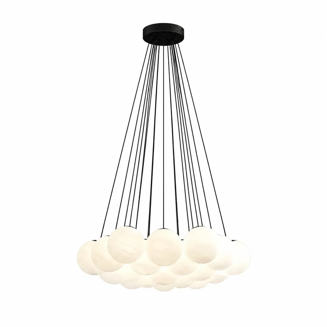 Duża lampa wisząca 19 szklanych kul