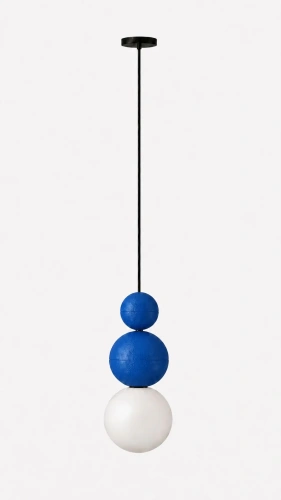 Kulista lampa wisząca niebiesko biała z 3 kulami