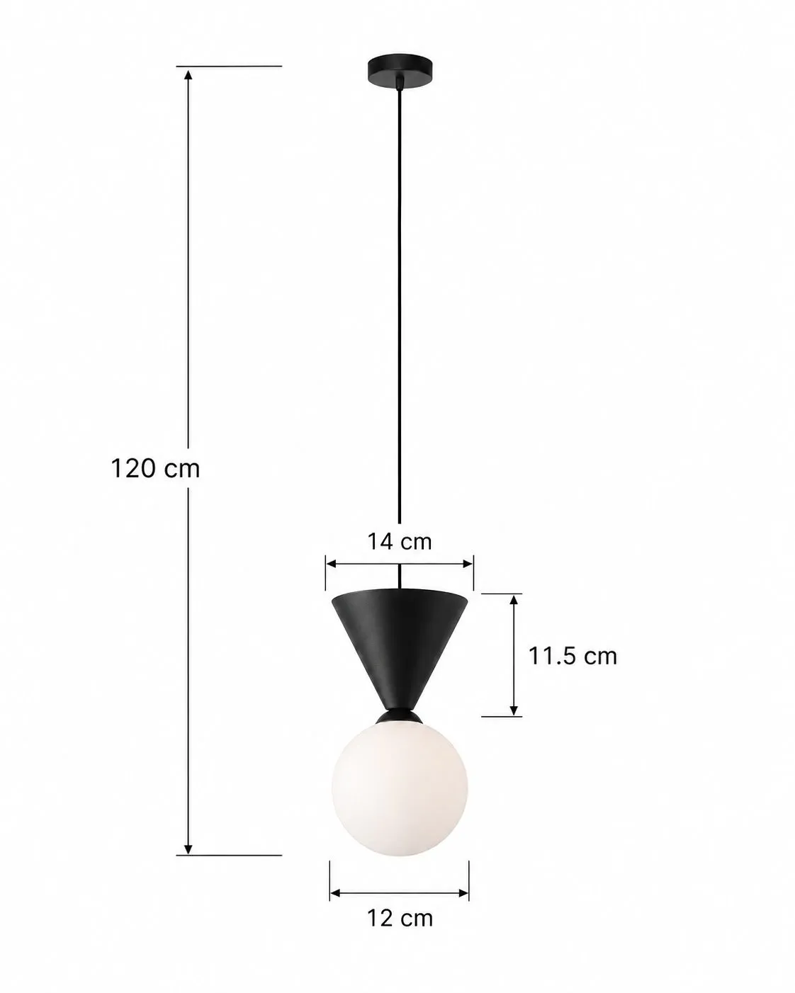 lamp wisząca Geo wymiary