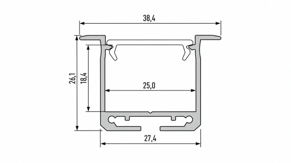 Rysunek techniczny profilu aluminiowego