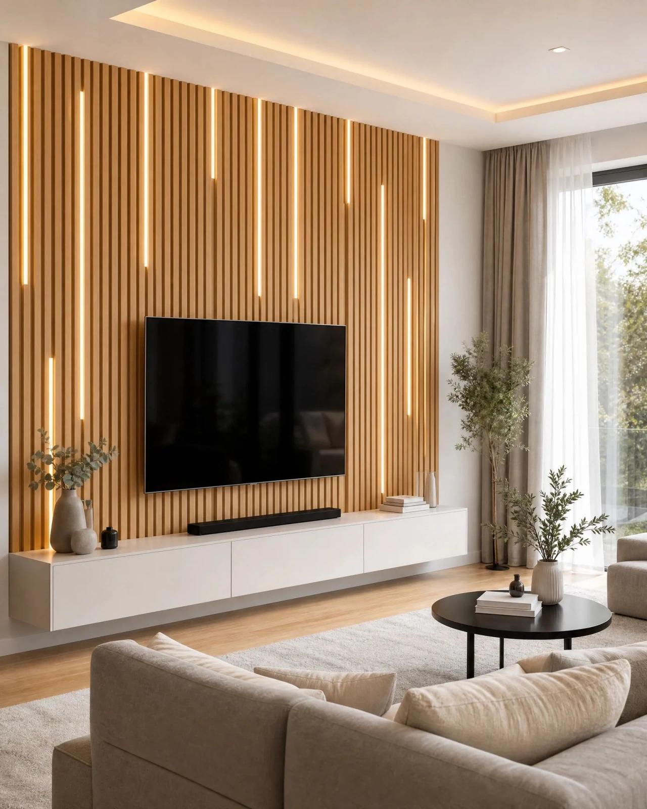Linie LED wbudowane w lamele