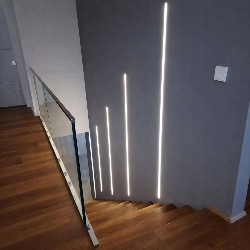 oświetlenie schodowe linie LED