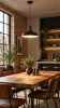 Lampa wisząca Industrial black w jadalni